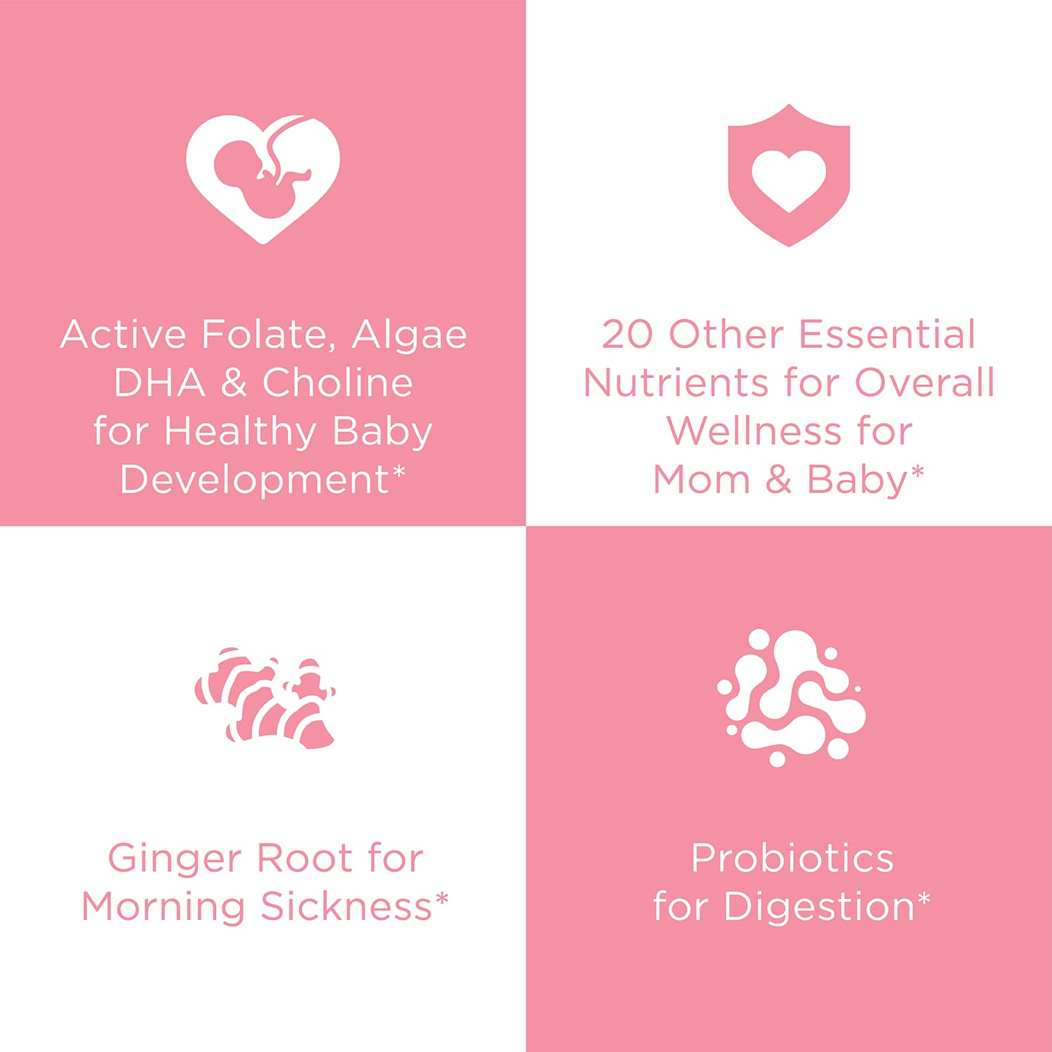 Multivitamínico prenatal con nutrientes esenciales para bebés