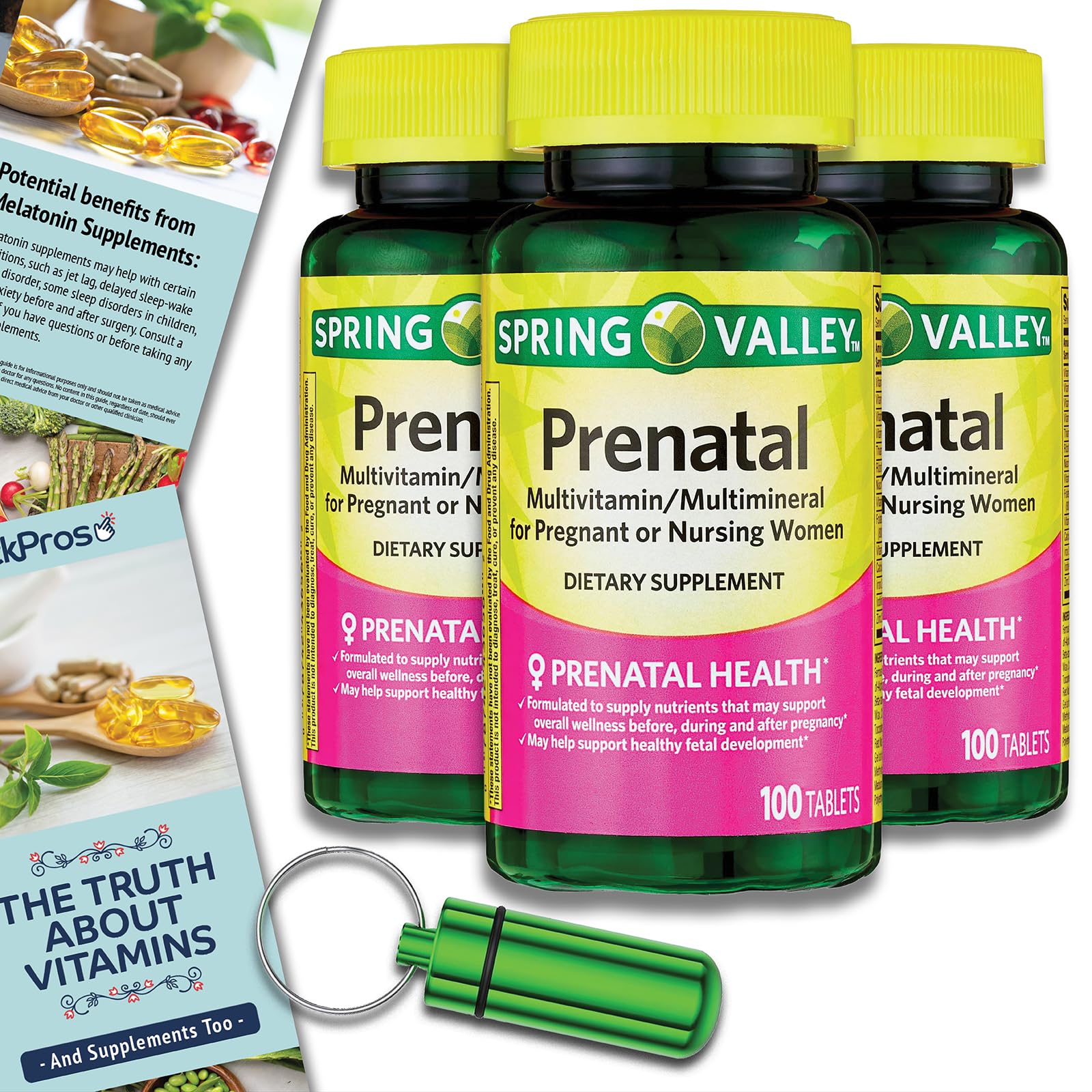 Multivitamínico prenatal Spring Valley tabletas paquete 100 unidades