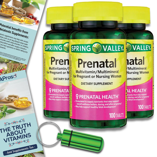 Multivitamínico prenatal Spring Valley tabletas paquete 100 unidades