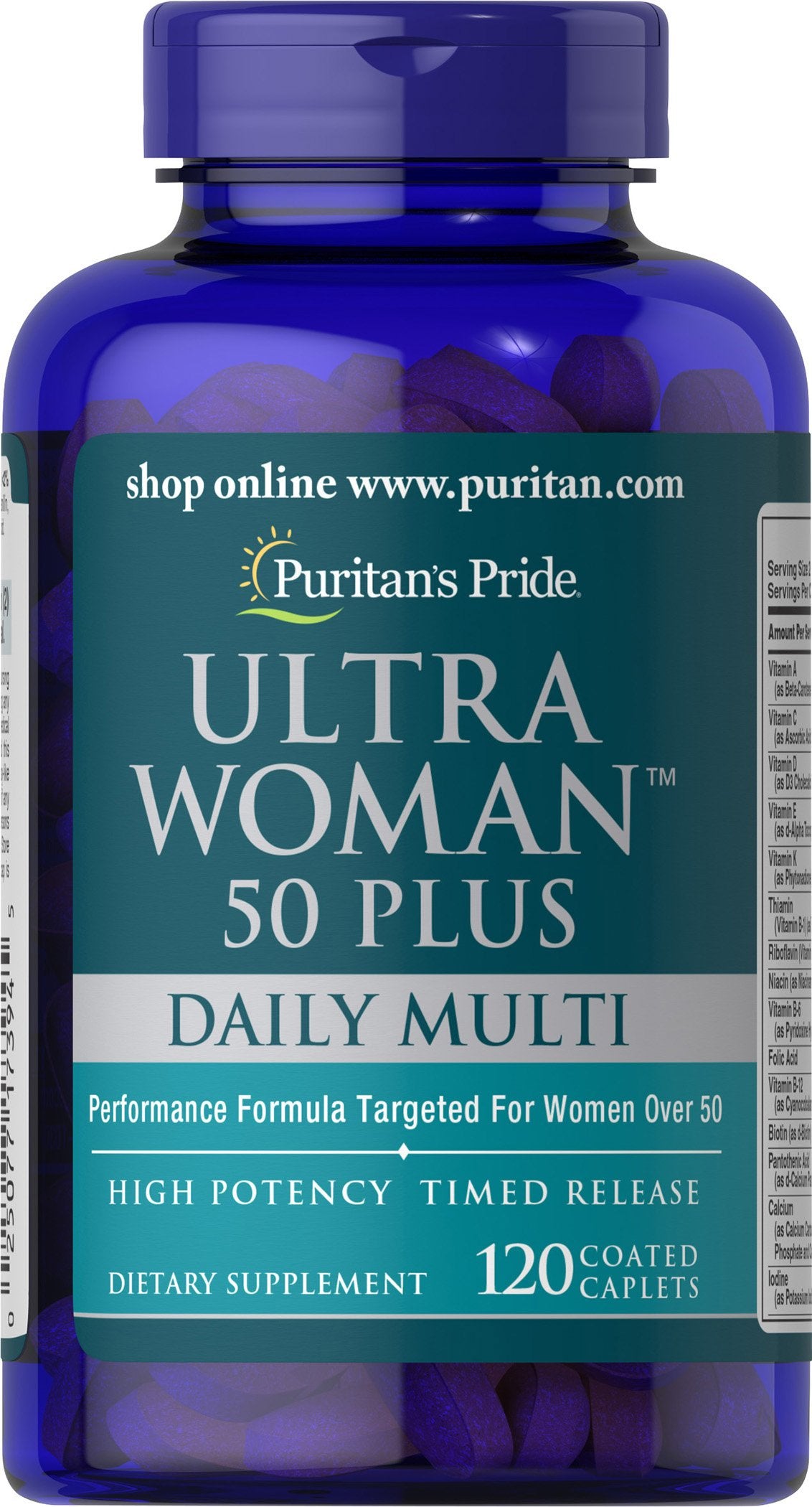 Frasco de multivitamínico Puritan's Pride Mujer 50 Plus