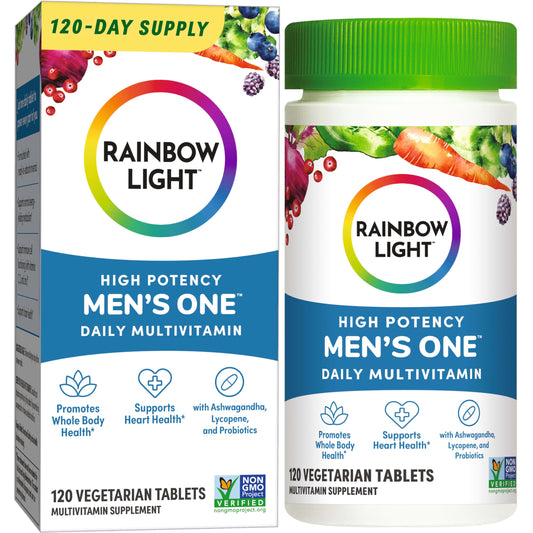 Tabla nutricional de multivitamínico Rainbow Light para hombres