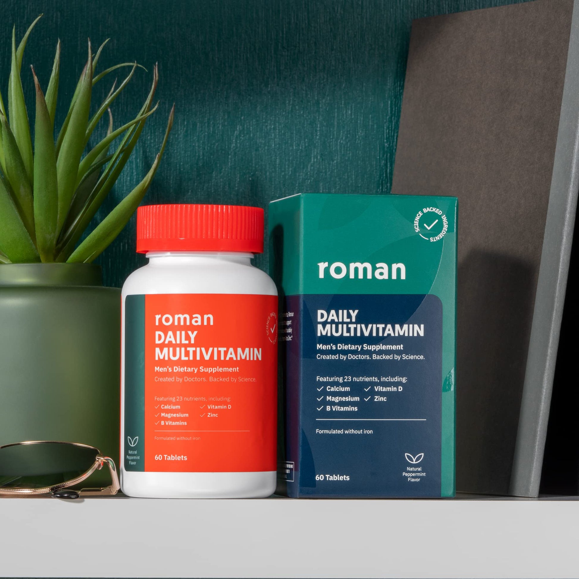Multivitamínico ROMAN para hombres en paquete de 1, 60 tabletas.