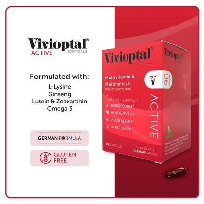 Multivitamínico sin gluten Vivioptal Active envase rojo