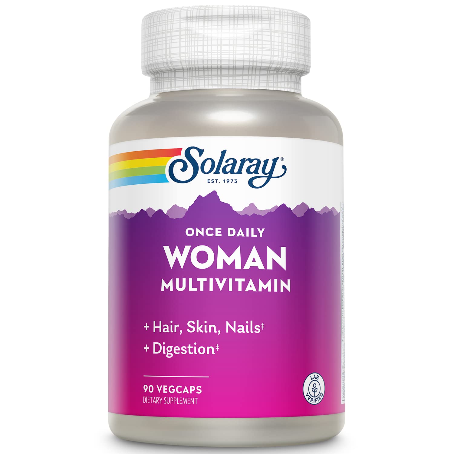 Botella de multivitamínico Solaray diario para mujeres 90 vegcaps.