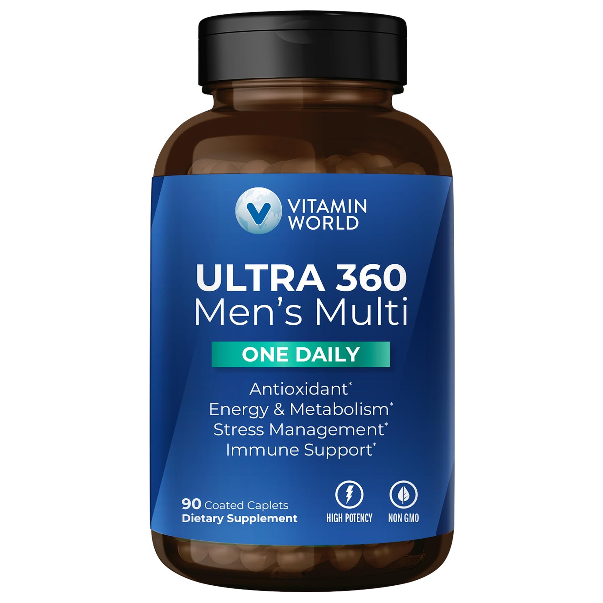 Frasco de multivitamínico Ultra 360 para hombres - 90 cápsulas.