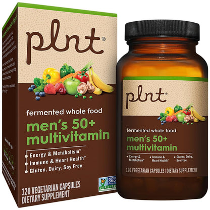 Multivitamínico vegano fermentado plnt hombres 50+ en frasco