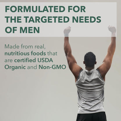 Multivitamínico vegano formulado para las necesidades específicas de los hombres.