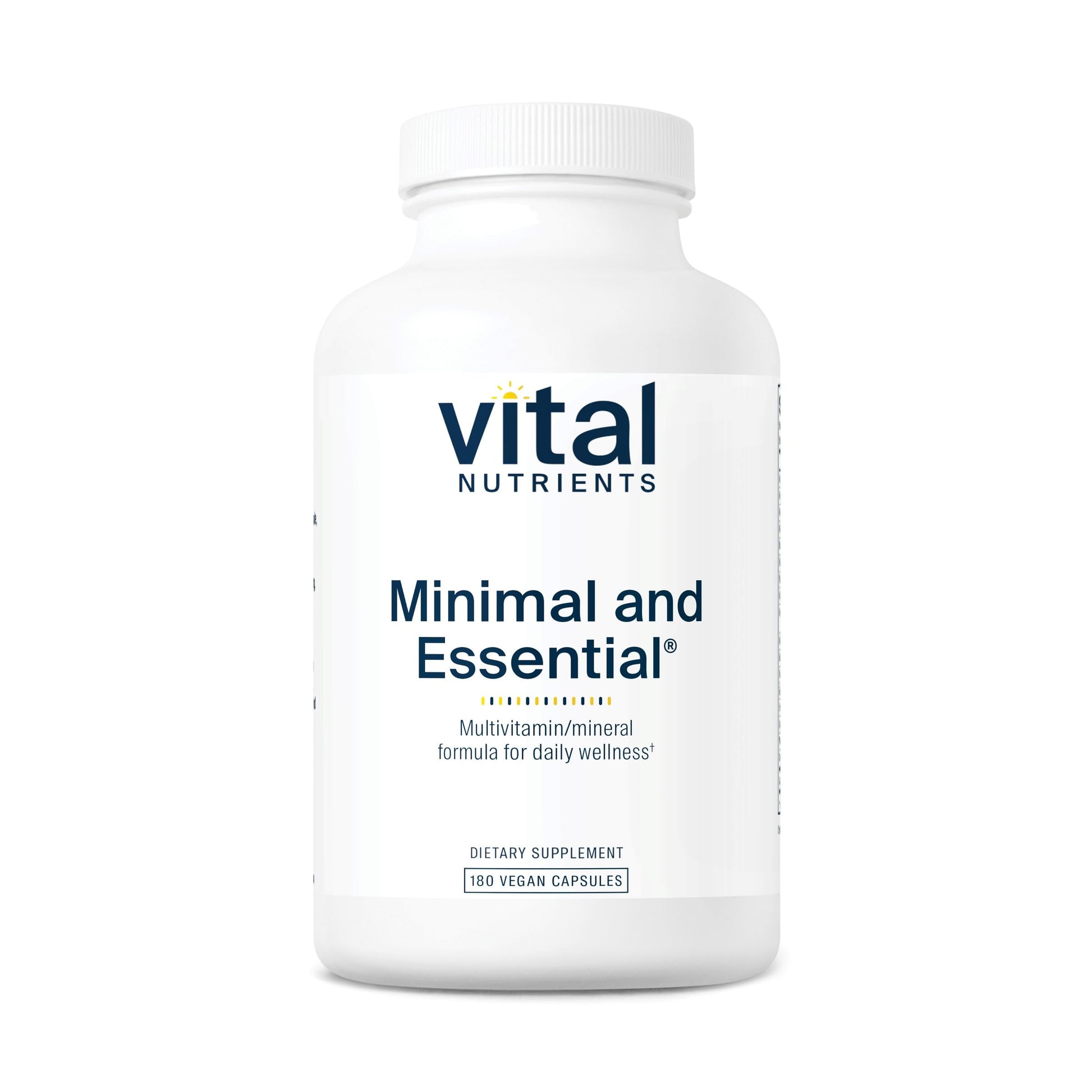 Envase multivitamínico Vital Nutrients minimal y esencial 180 cápsulas