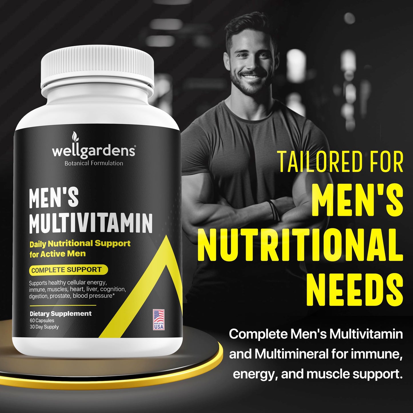 Multivitamínico Wellgardens destacando soporte inmunitario