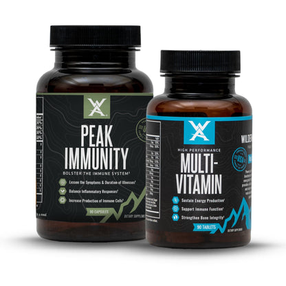 Frasco de multivitamínico Wilderness Athlete para apoyo inmunitario