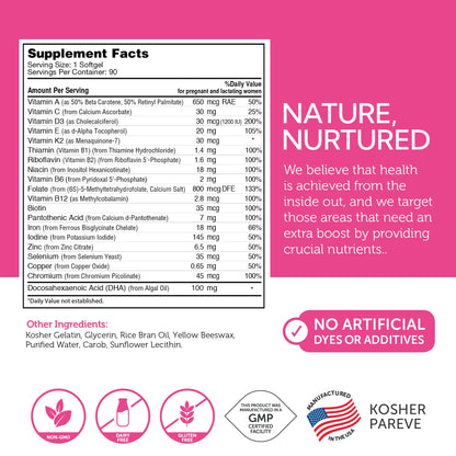 Multivitamínico Zahler Mighty Mini vitaminas embarazo