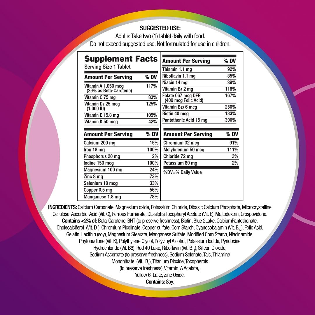 Multivitamínico sin gluten, no transgénico, premio ganador.