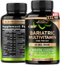 Botellas de multivitamínicos bariátricos con etiqueta de nutrición