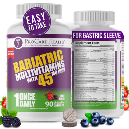 Multivitamínicos bariátricos ProCare Health sabor ponche de frutas.