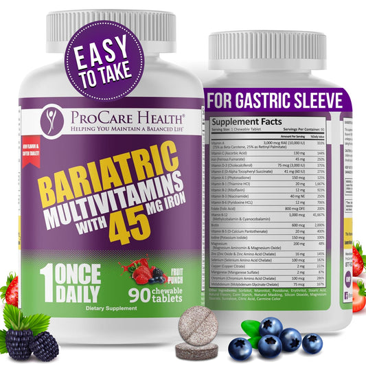 Multivitamínicos bariátricos ProCare Health sabor ponche de frutas.