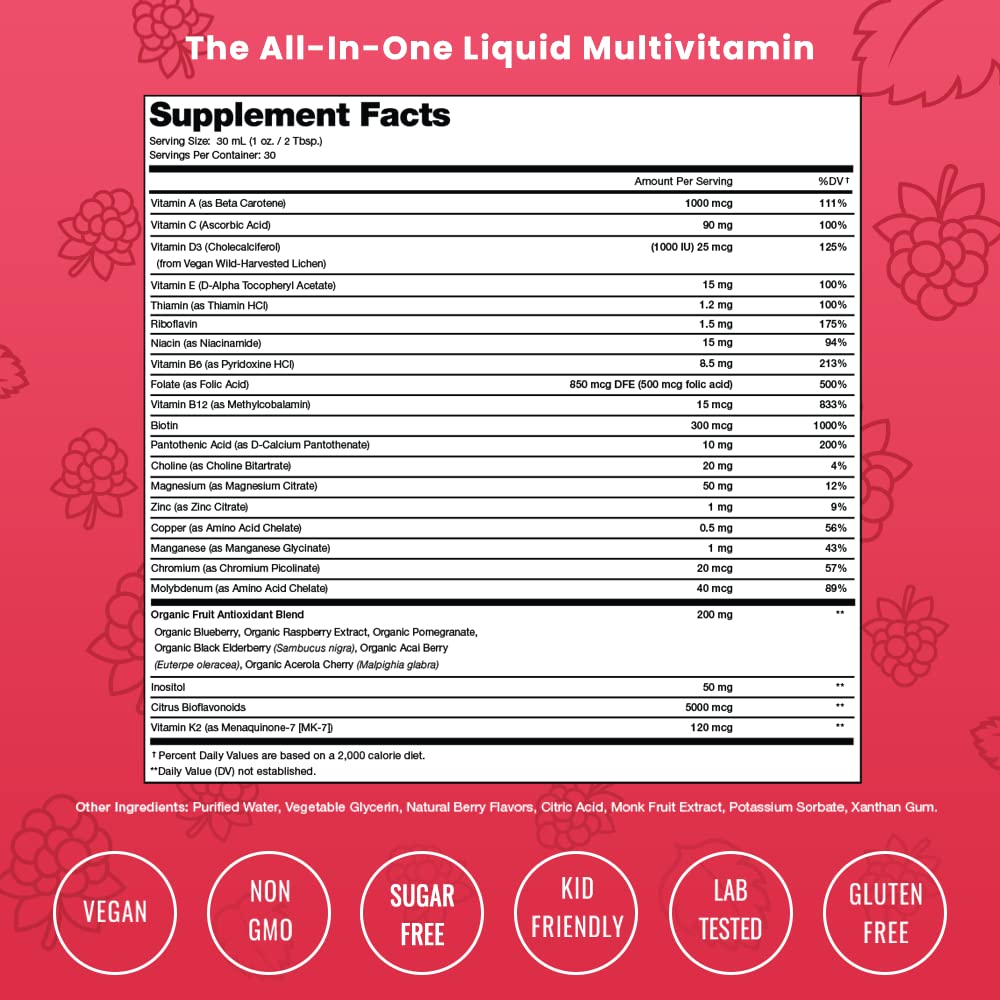Multivitamínicos líquidos NutraChamps 30 onzas