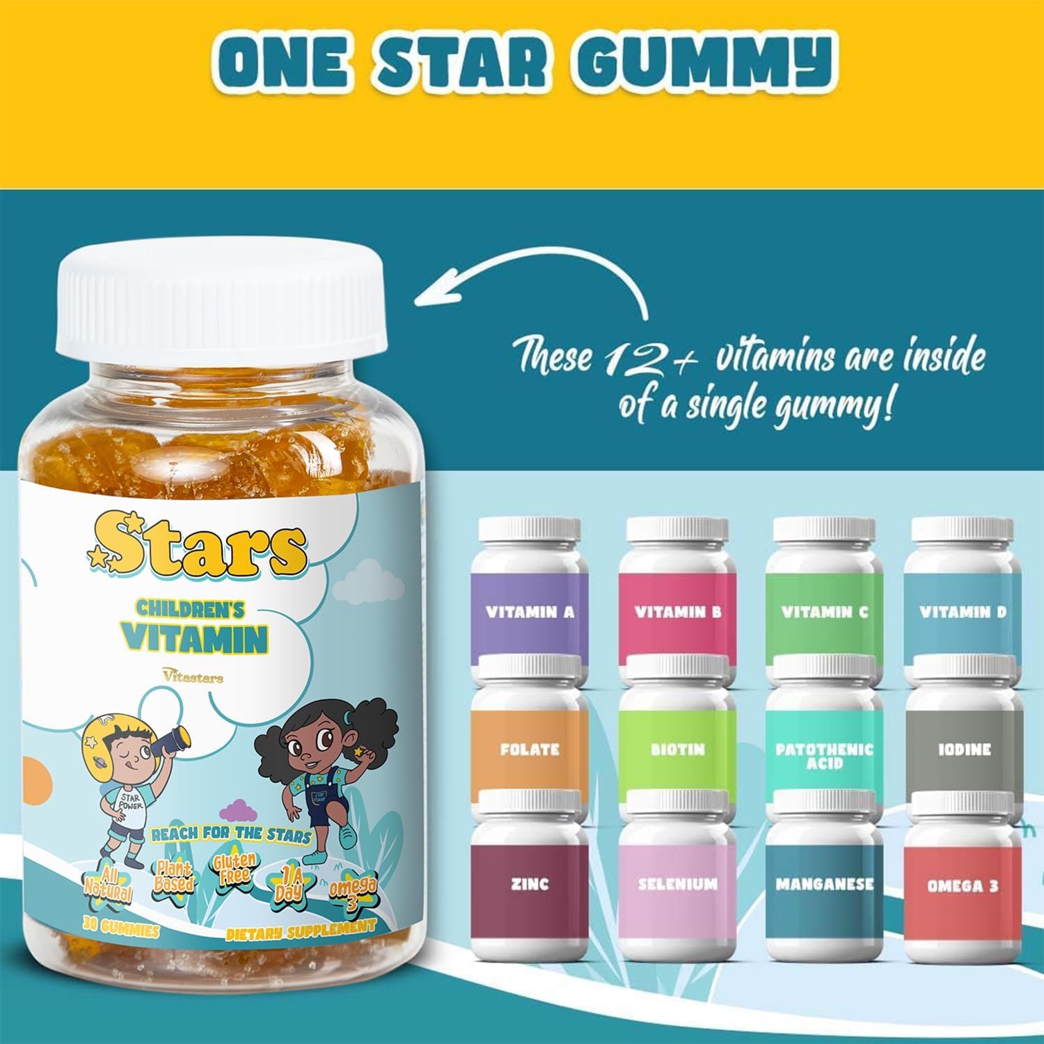 Multivitamínicos para niños sin gluten y amigables con alergias