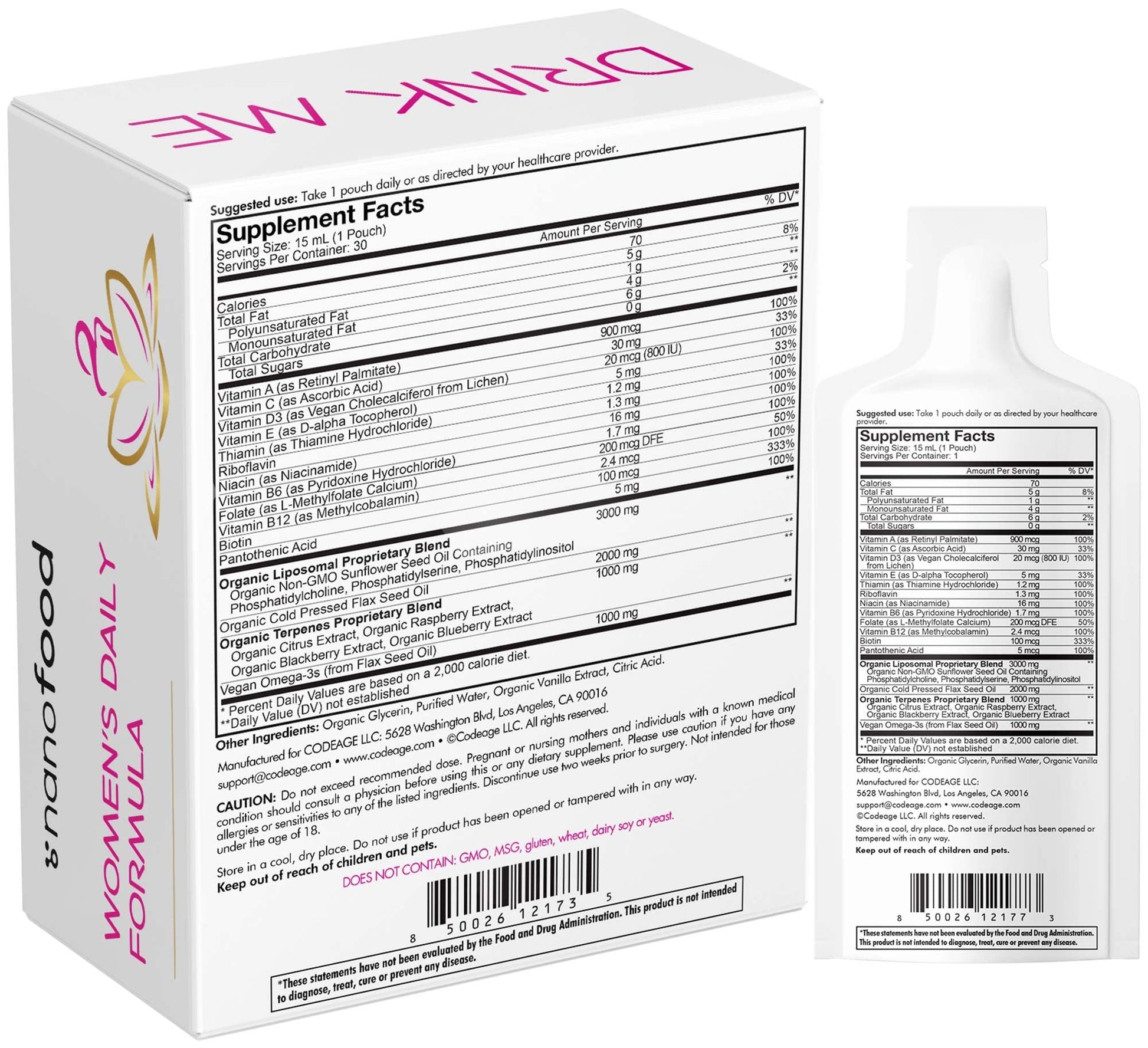 Multivitamins Liquid Supplement Sachets for Women