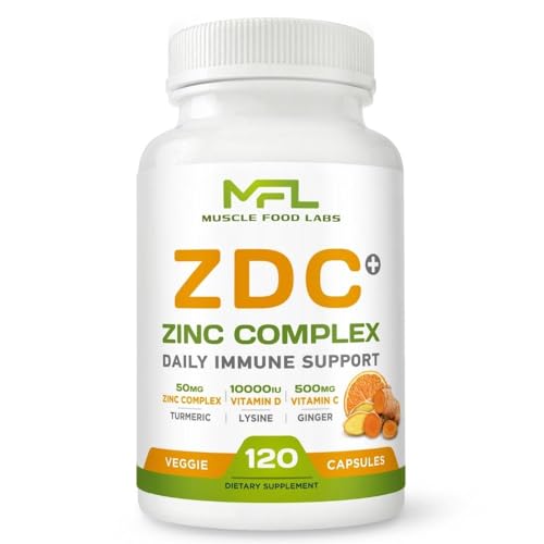 Muscle Food Labs ZDC Plus suplemento vitamina C con D3 y zinc