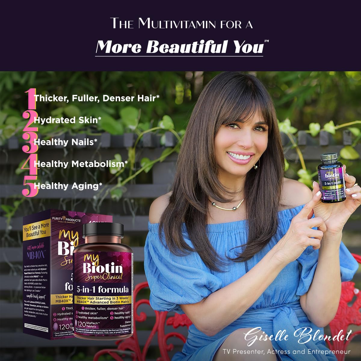 MyBiotin SuperClinical multivitamínico con celebridad