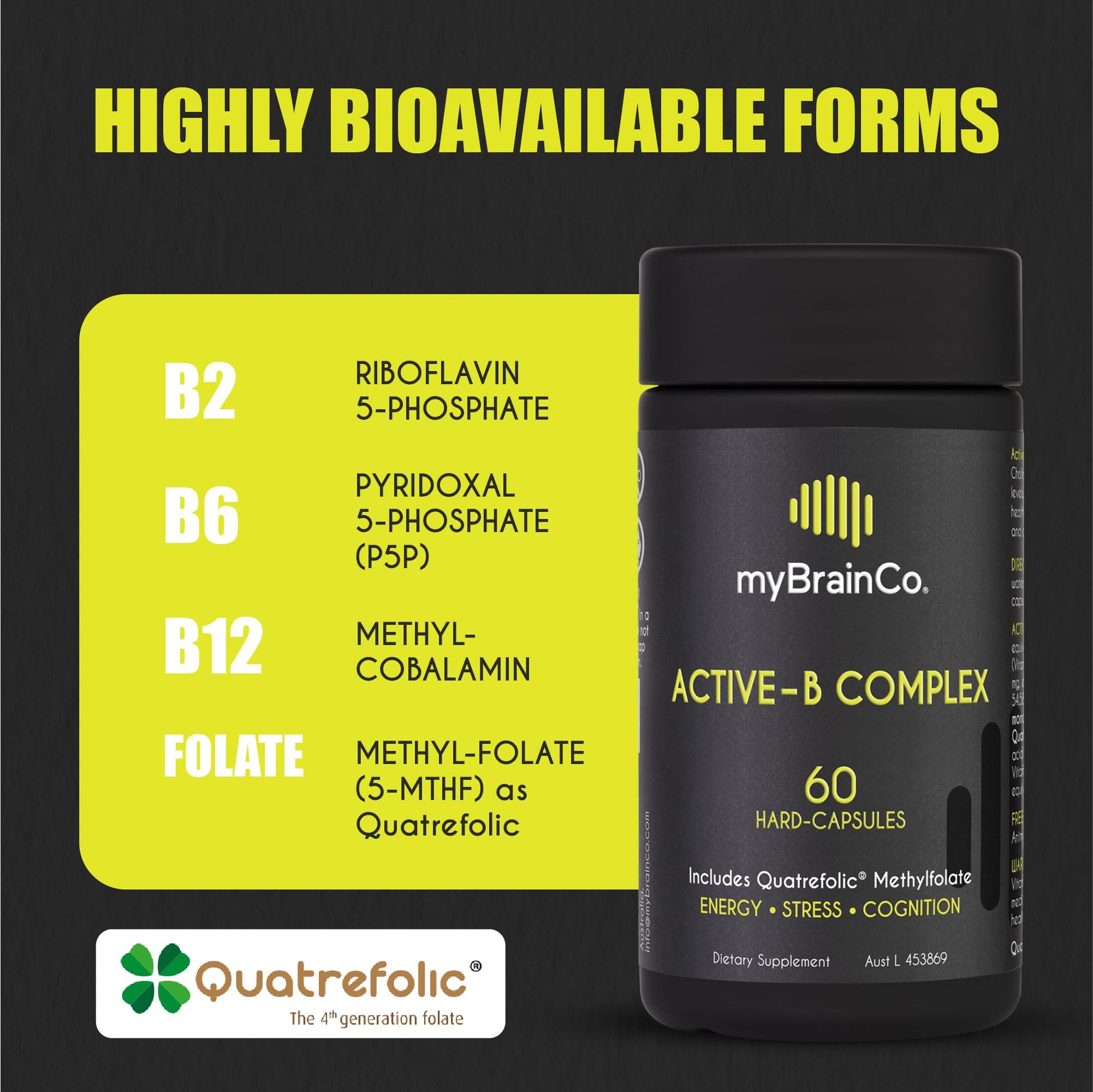 envase myBrainCo activo complejo b para energía y cognición
