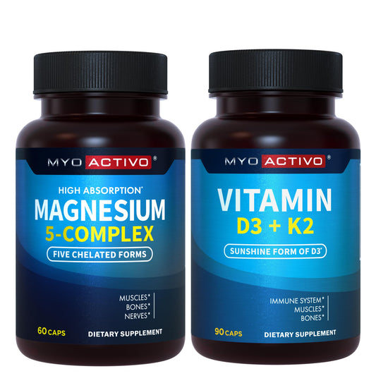 MyoActivo Complejo Magnesio con Vitamina D3 y K2 envase