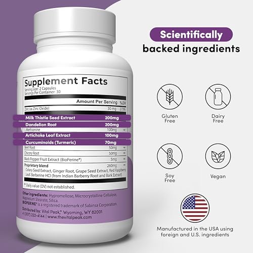 NATION HEALTH MD Hair Switch y Vital Peak Liver Cleanse ingredientes