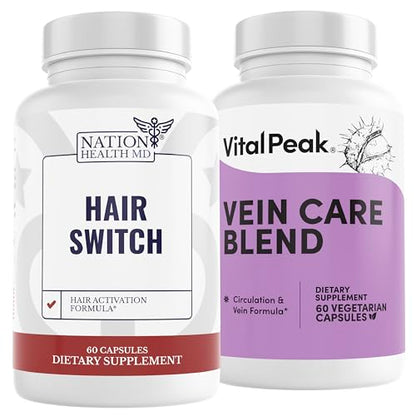 Paquete Nation Health MD Hair Switch y Vital Peak Vein Care