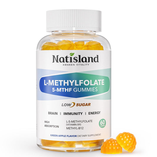 NATISLAND gomitas L-metilfolato 5-MTHF frasco