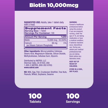 Frasco y caja Natrol Beauty Biotin lado a lado