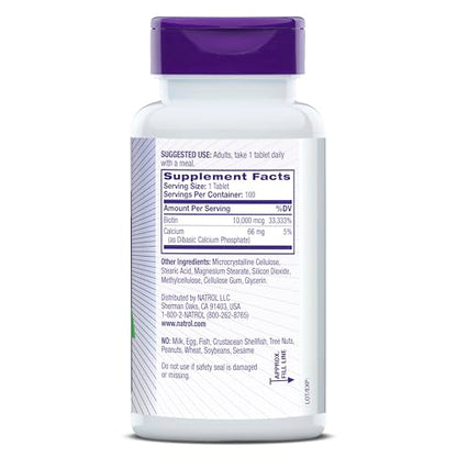 Toma suplementaria diaria Natrol Beauty Biotin