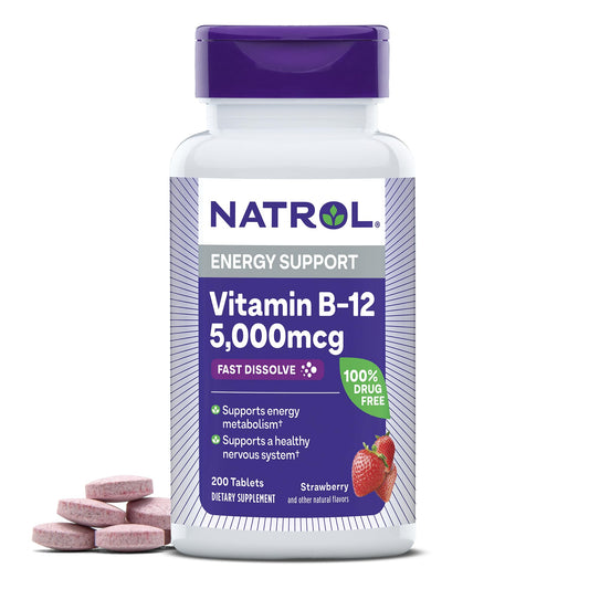 Natrol vitamina b12 5000 mcg tabletas disolución rápida energía
