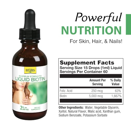 Natural Balance biotina suplemento cabello piel uñas frasco