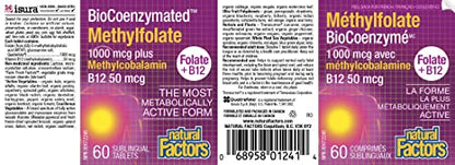 Natural Factors Metilfolato vista lateral