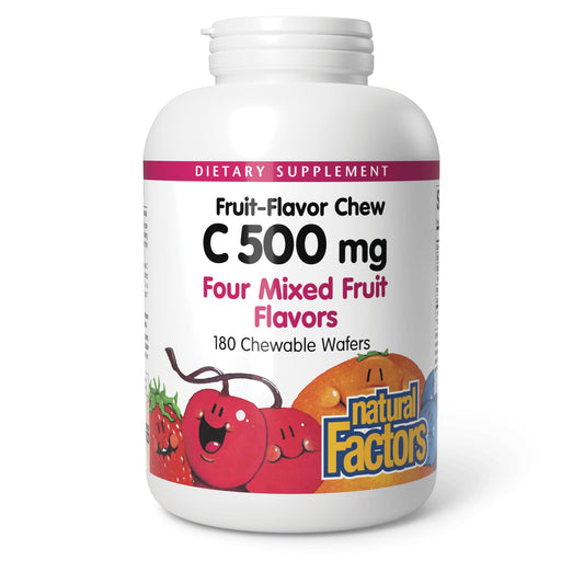 Natural Factors vitamina c 500mg masticable sabor frutas mixtas