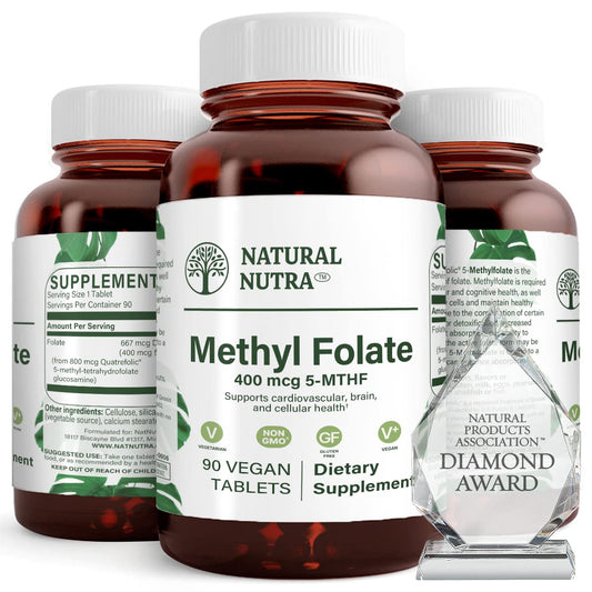 Natural Nutra suplemento metilfolato 90 tabletas veganas