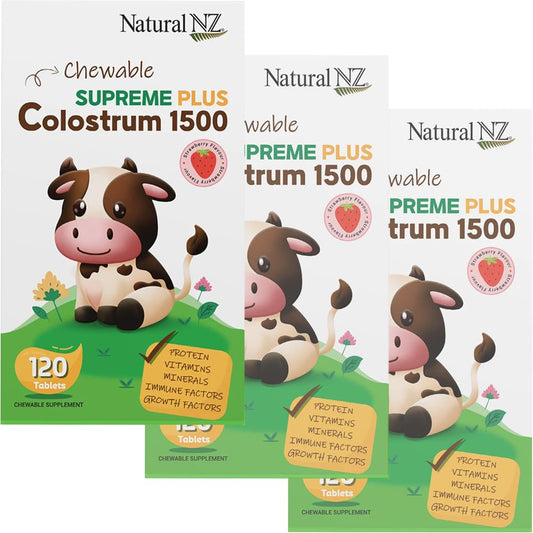 Paquete Natural NZ Supreme Plus Colostrum 1500 120 tabletas masticables