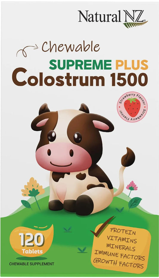Paquete Natural NZ Supreme Plus Colostrum 1500 120 tabletas masticables