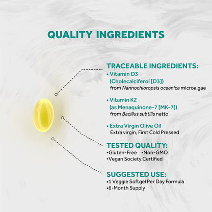 Naturalis cápsulas blandas veganas con vitaminas D3 y K2