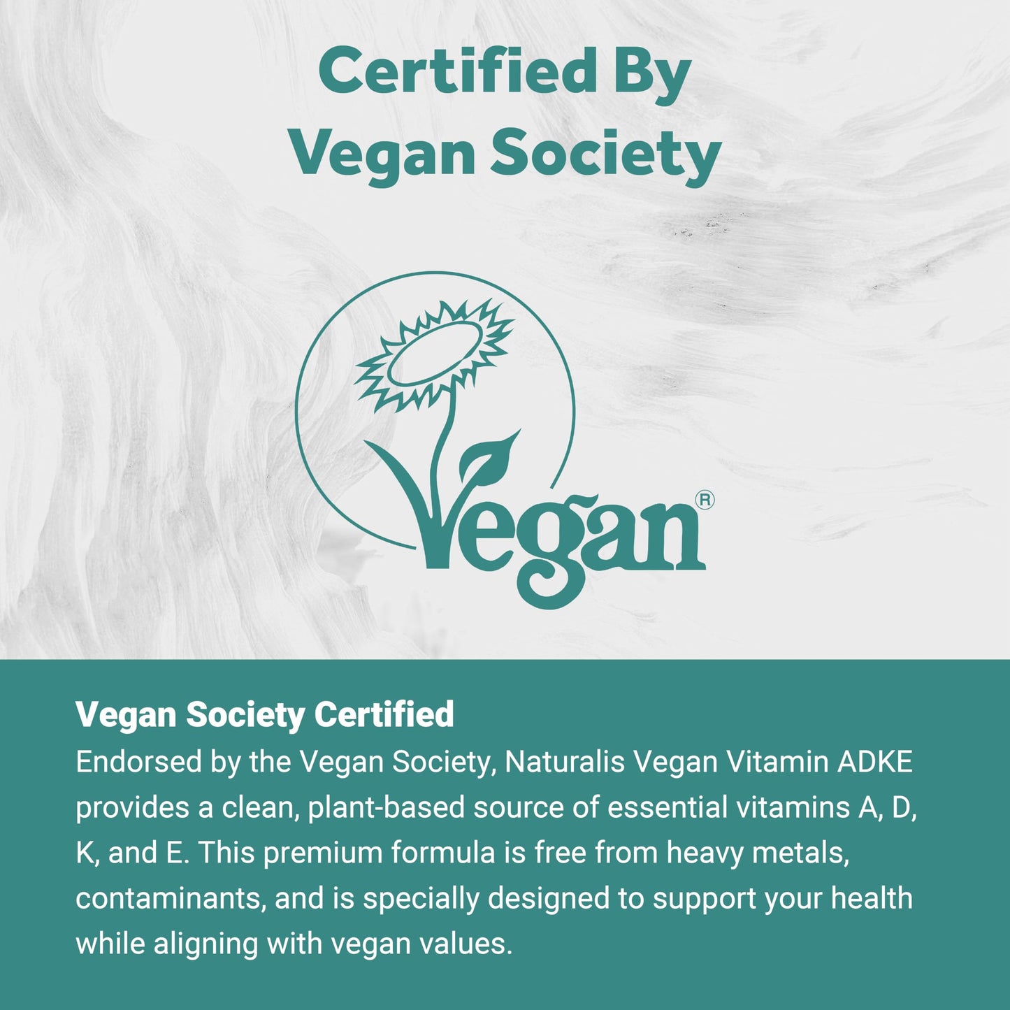 Naturalis vitamina adke coq-10 suplemento vegano botella frontal