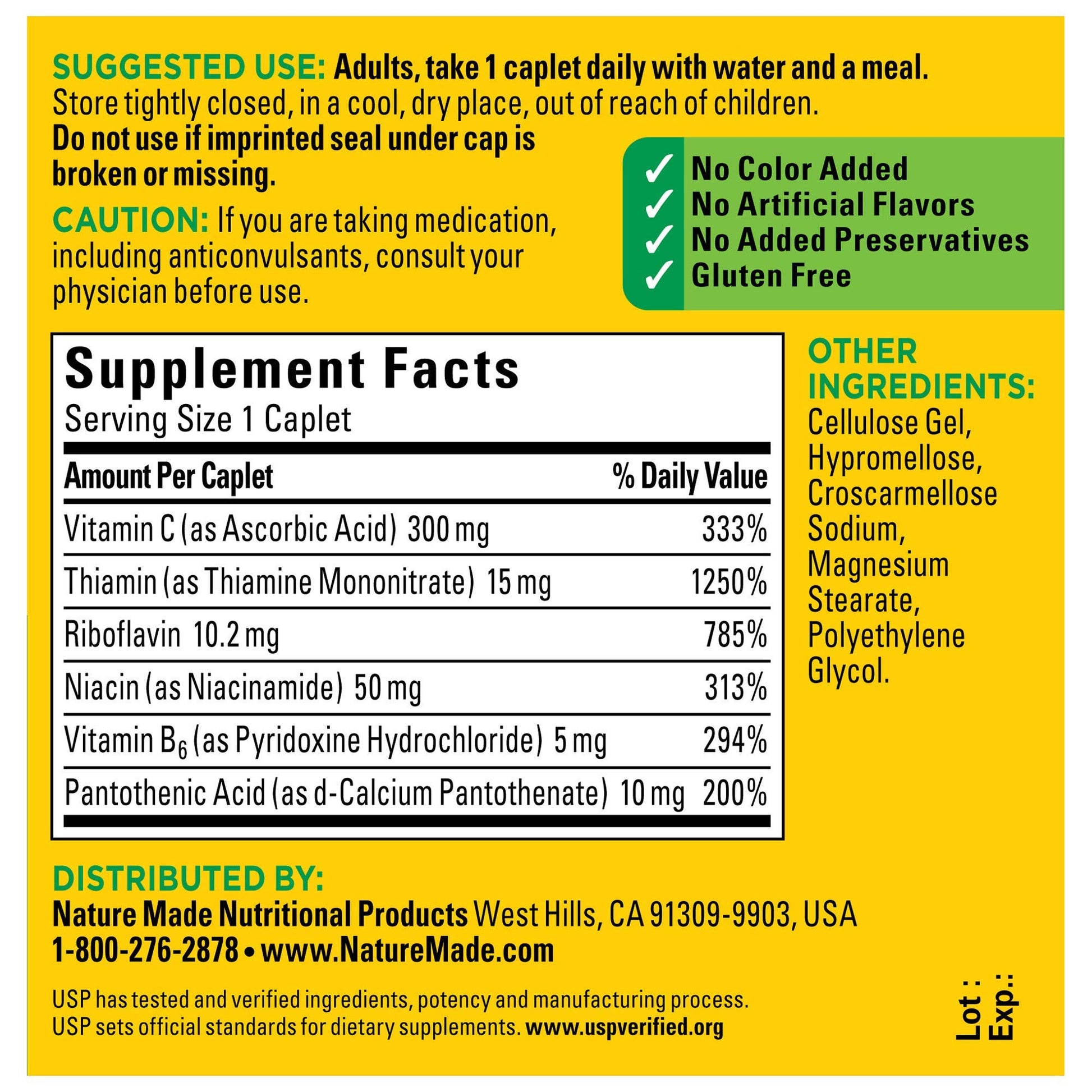 Nature Made Complejo B con Vitamina C y beneficios para salud