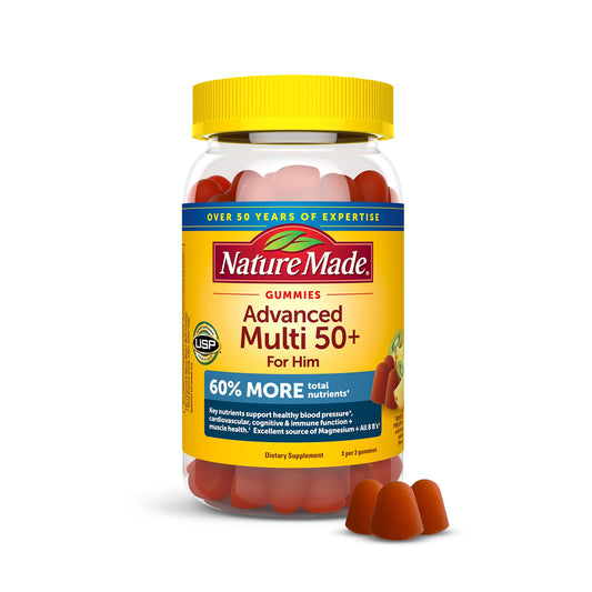 Nature Made multivitaminas 50+ gummies frasco