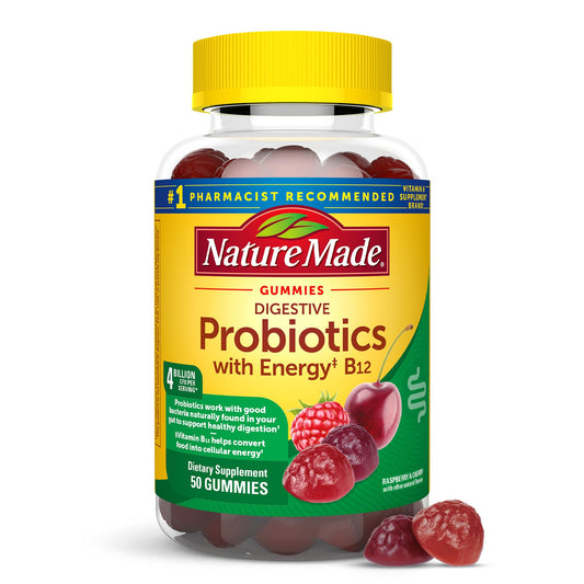 Nature Made probióticos digestivos y gomitas b12 frasco