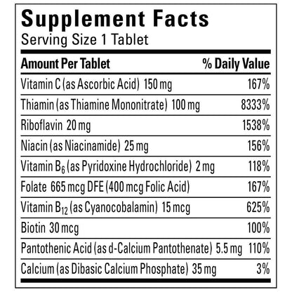 Etiqueta Nature Made Super B-Complex suplemento vitamínico