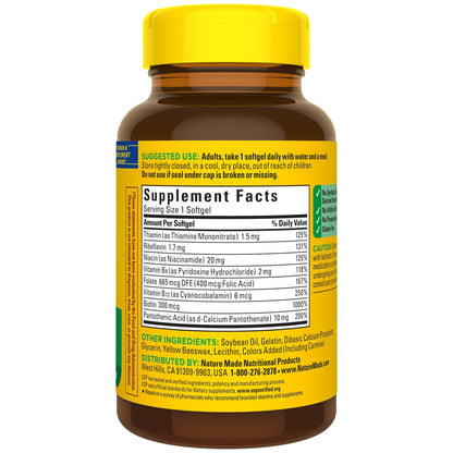 Nature Made Super B suplemento vitamina B función metabólica