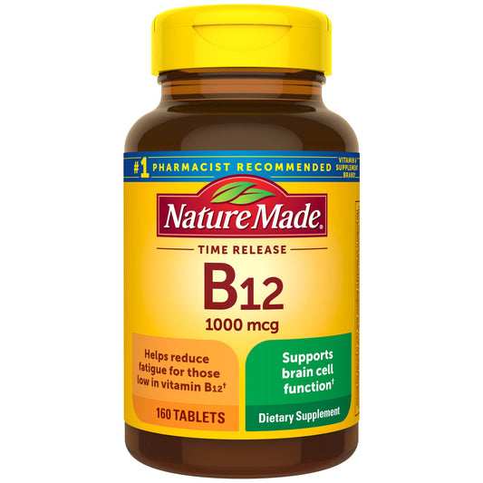 Envase frontal Nature Made vitamina B12 liberación prolongada 1000mcg