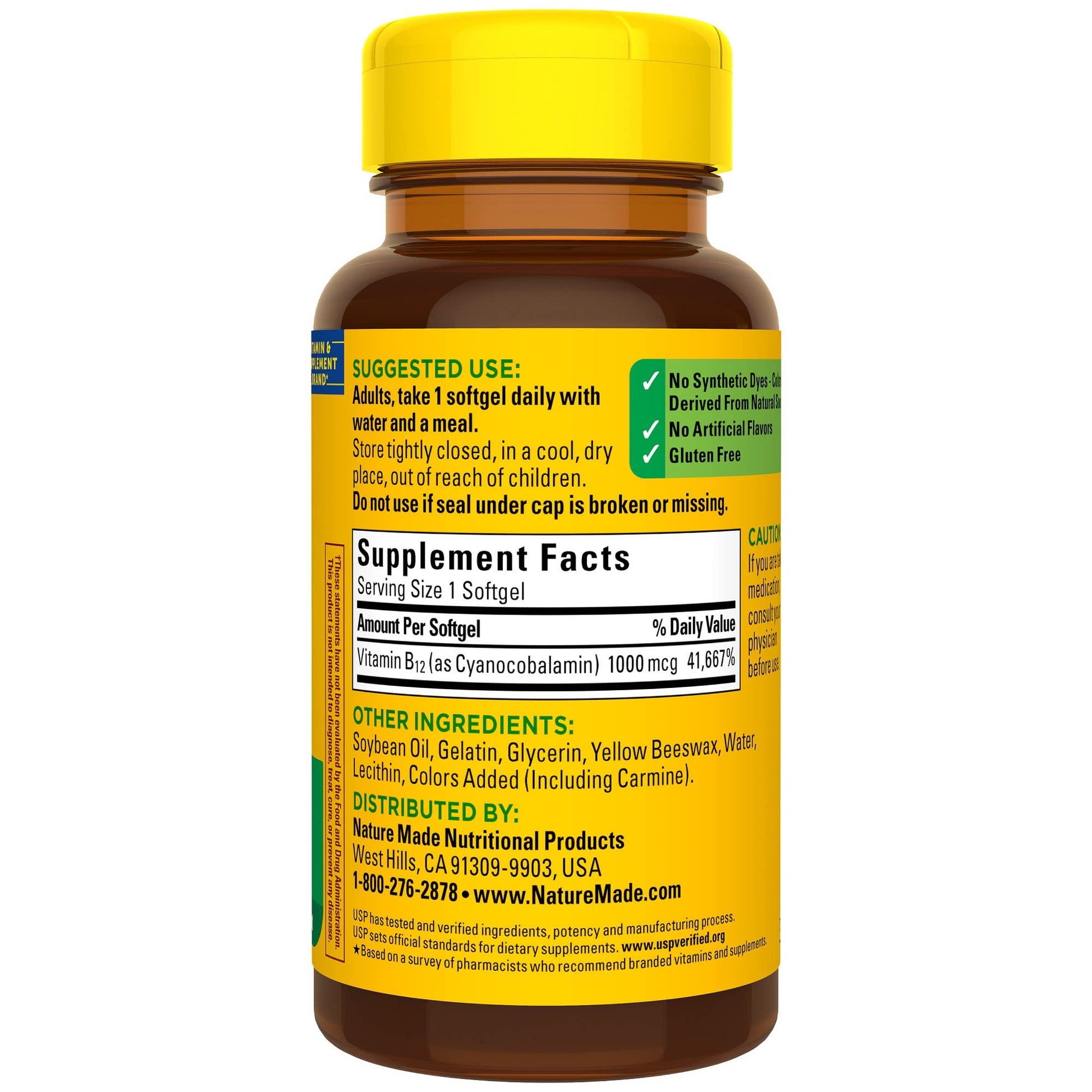 Sobre vitamina B12 Nature Made 1000mcg 90 softgels