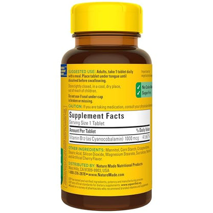 Nature Made vitamina B12 tabletas sin azúcar 150 unidades