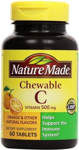 Nature Made vitamina c 500mg 120 tabletas masticables paquete doble