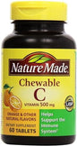 Nature Made vitamina c 500mg 120 tabletas masticables paquete doble